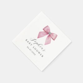 Roze Strik Baby Borrel Servet