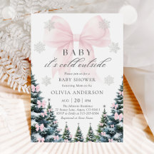 Roze Strik Baby Het Is Koud Buiten Baby Shower
