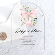 Roze Strik Baby in Bloom Bloem Meisje Baby Shower