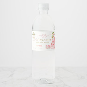 Roze Strik Baby Kleertjes Baby Shower Fles Etiket