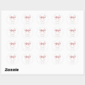 Roze Strik Baby Meisje Baby Shower Ronde Sticker (Vel)
