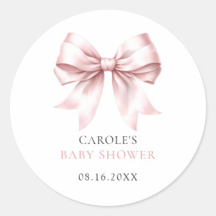 Roze Strik Baby Meisje Baby Shower Ronde Sticker