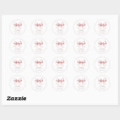 Roze Strik Baby Meisje Baby Shower Ronde Sticker (Vel)