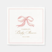 Roze Strik Baby Meisje Baby Shower Servet (Voorkant)