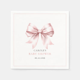 Roze Strik Baby Meisje Elegante Baby Shower Servet