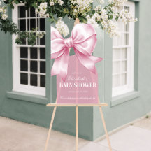 Roze Strik Baby Meisje Elegante Baby Shower Welkom