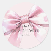 Roze Strik Baby Meisje Stickers (Voorkant)