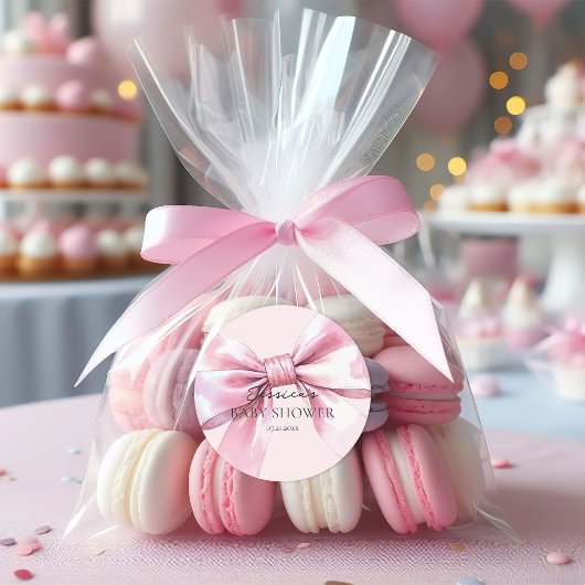Roze Strik Baby Meisje Stickers