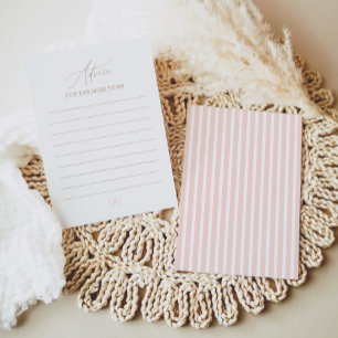 Roze Strik Baby Shower Advieskaart Kaart