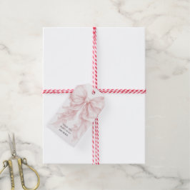 Roze Strik Baby Shower Bedankt Cadeaulabel
