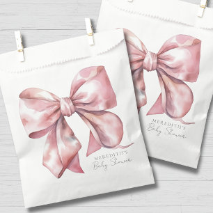 Roze Strik Baby Shower Bedankzakje
