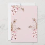 Roze Strik Baby Shower Blush Roze Kaart (Achterkant)