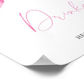 Roze strik baby shower - Dranken Poster (Hoek)
