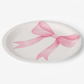 Roze strik Baby shower – Elegant papier Bord (Gekanteld)