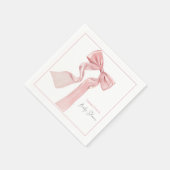Roze strik Baby shower Elegant papier Servet (Hoek)