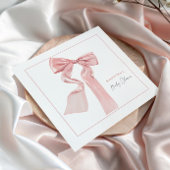 Roze strik Baby shower Elegant papier Servet