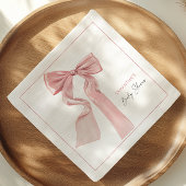 Roze strik Baby shower Elegant papier Servet