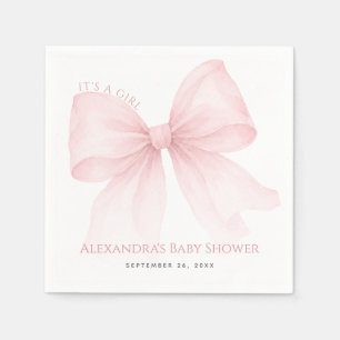 Roze Strik Baby Shower Elegante Coquette Het is ee Servet