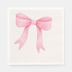 Roze Strik Baby Shower – Elegante Herfst Papieren Servet