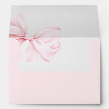 Roze Strik Baby Shower Envelop