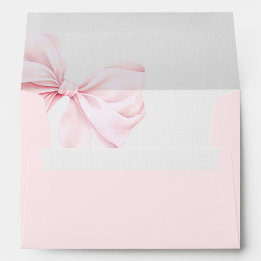 Roze Strik Baby Shower Envelop