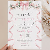 Roze Strik Baby Shower Kaart