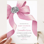 Roze Strik Baby Shower Kaart