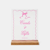 Roze Strik Baby Shower Kaarten en Cadeaus Bord (Voorkant)