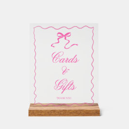 Roze Strik Baby Shower Kaarten en Cadeaus Bord