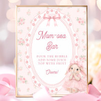 Roze strik baby shower Mom-osa bar voor kleine kon