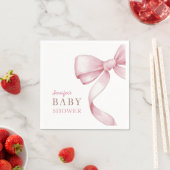 Roze strik Baby shower papier Servet (Insitu)