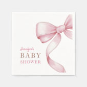 Roze strik Baby shower papier Servet (Voorkant)