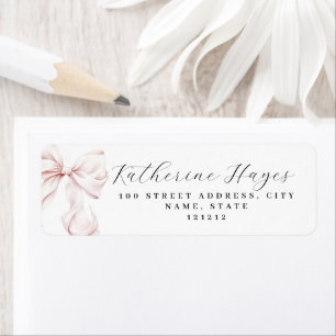 Roze Strik Baby Shower Retouradreslabel Etiket