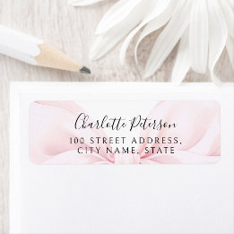 Roze Strik Baby Shower Retouradreslabel Etiket