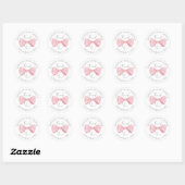 Roze Strik Baby Shower Ronde Sticker (Vel)