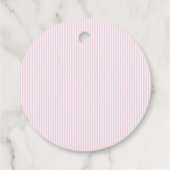 Roze strik Baby shower, roze lint Bedankjes Labels (Achterkant)