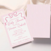 Roze strik Baby shower, roze lint Kaart
