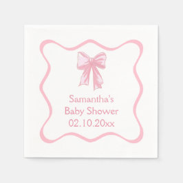 Roze Strik Baby Shower Servet
