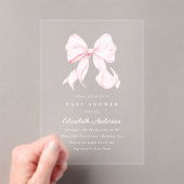 Roze Strik Baby Shower Uitnodiging (Insitu (Draagbaar))