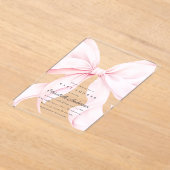 Roze Strik Baby Shower Uitnodiging (Laagn)