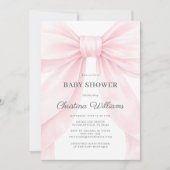 Roze Strik Baby Shower Uitnodiging 🎀💕 (Voorkant)