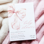 Roze strik Baby shower uitnodiging