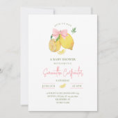 Roze strik baby shower uitnodiging (Voorkant)