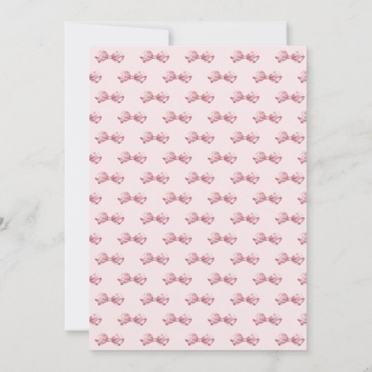 Roze Strik Baby Shower Uitnodiging – Elegant Co (Achterkant)