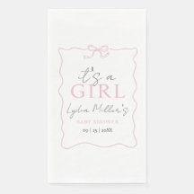 Roze Strik Baby Shower Uitnodiging, Meisje Baby Sh