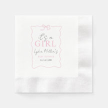 Roze Strik Baby Shower Uitnodiging, Meisje Baby Sh