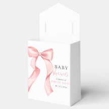 Roze Strik Baby Shower Uitnodiging, Roze Coquette