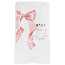 Roze Strik Baby Shower Uitnodiging, Roze Coquette