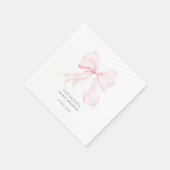 Roze Strik Babyborrel  Servet (Hoek)