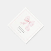 Roze Strik Babyborrel  Servet (Hoek)